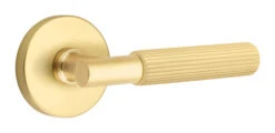 Emtek Select T-Bar Straight Knurled Door Leverset W/Disk Rosette -Amerock Sales Shop emt modern brass lever ta sk disk us4 web big 4