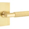 Emtek Select T-Bar Straight Knurled Door Leverset W/Modern Rectangle Rosette