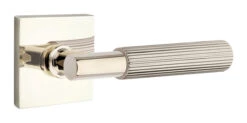 Emtek Select T-Bar Straight Knurled Door Leverset W/Square Rosette -Amerock Sales Shop emt modern brass lever ta sk square us14 web big 3
