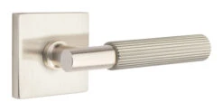 Emtek Select T-Bar Straight Knurled Door Leverset W/Square Rosette -Amerock Sales Shop emt modern brass lever ta sk square us15 web big