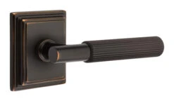 Emtek Select T-Bar Straight Knurled Door Leverset W/Wilshire Rosette -Amerock Sales Shop emt modern brass lever ta sk wilshire us110b web big 2