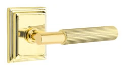 Emtek Select T-Bar Straight Knurled Door Leverset W/Wilshire Rosette -Amerock Sales Shop emt modern brass lever ta sk wilshire us3nl web big