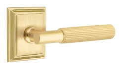 Emtek Select T-Bar Straight Knurled Door Leverset W/Wilshire Rosette -Amerock Sales Shop emt modern brass lever ta sk wilshire us4 web big 2