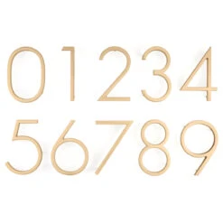 Emtek 7" (178mm) Modern House Numbers - (Satin Brass) -Amerock Sales Shop emtek modern house number all number us4 big