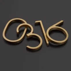 Emtek 7" (178mm) Modern House Numbers - (Satin Brass) -Amerock Sales Shop emtek modern house number beauty image us4 big