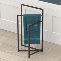 Gatco Modern Pivoting Floor Bath Towel Holder (Matte Black) -Amerock Sales Shop gat 1520mx lifestyle big
