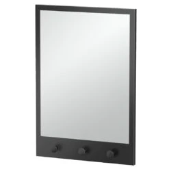 Gatco 20" (508mm) X 29" (737mm) Decor Mirror W/Hooks (Matte Black)