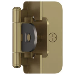 Amerock 1/2" Overlay Double Demountable Partial Wrap Self Closing Cabinet Hinge - PAIR -Amerock Sales Shop golden champagne hinge amerock functional hardware self closing demountable bpr8704bbz silo primary 22 big