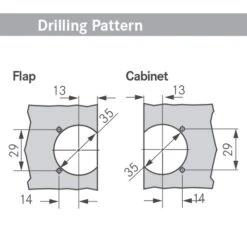 Grass Tiomos Adjustable 90&deg; Drop Flap Hinge - EACH (Nickel) -Amerock Sales Shop gra tiomos flap drillingjpg big