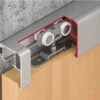 Hafele Slido D-Line11 120-P Sliding Door Hanger Set - 254lb. (25-5/8" Min. Door Width, With Smuso Soft-Close On One Side)