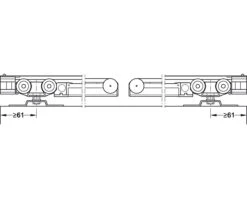 Hafele Slido D-Line11 120-P Sliding Door Hanger Set - 254lb. (34-3/16" Min. Door Width, With Smuso Soft-Close On Both Sides) -Amerock Sales Shop haf 940 83 008 spec1 big