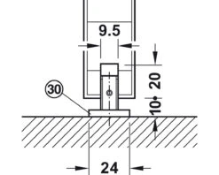 Hafele Slido D-Line11 50-P Sliding Door Hanger Set - 110lb. (21-15/16" Min. Door Width, With Smuso Soft-Close On One Side) -Amerock Sales Shop haf slido bottom guide spec big 1