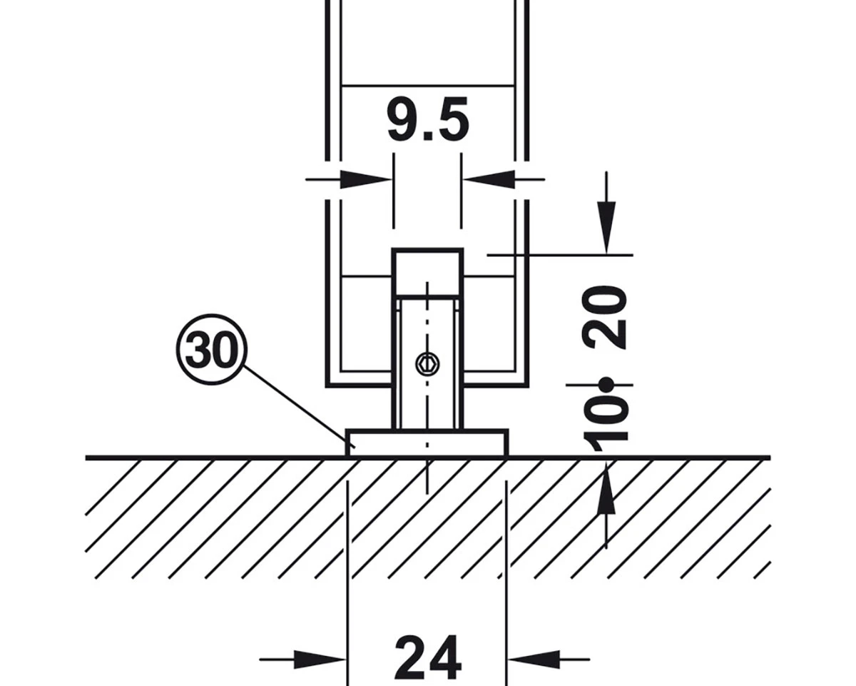 Hafele Slido D-Line11 120-P Sliding Door Hanger Set - 254lb. (19-11/16" Min. Door Width Without Soft Close) 7 Hafele Slido D-Line11 120-P Sliding Door Hanger Set - 254lb. (19-11/16" Min. Door Width Without Soft Close) - Image 7