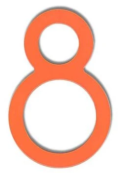 HouseArt Stainless Steel 5" (128mm) House Numbers, Adhesive Mount - (Miami Mango) -Amerock Sales Shop har 0302mm 8 huge