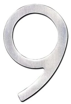 HouseArt 5" (128mm) House Numbers - (Brushed Stainless Steel) -Amerock Sales Shop har 0302rs 9 huge 1