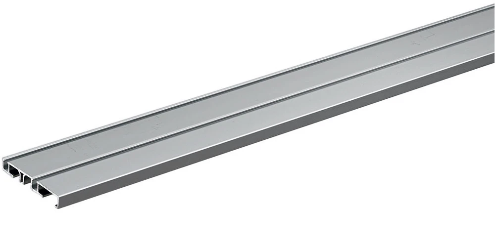 Hettich SlideLine-M 98-7/16" (2500mm) 2-Track Bottom Running Profile For Inset Doors, Screw Or Adhesive Mount 1 Hettich SlideLine-M 98-7/16" (2500mm) 2-Track Bottom Running Profile For Inset Doors, Screw Or Adhesive Mount