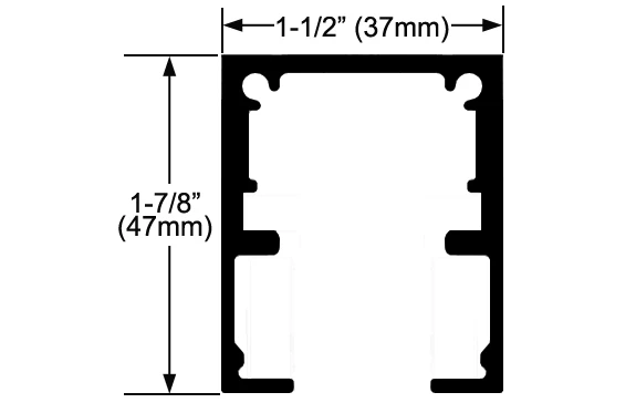 Top Line Grant SD Series 120" (3048mm) Medium-Duty Aluminum Single Box Track -EACH 2 Top Line Grant SD Series 120" (3048mm) Medium-Duty Aluminum Single Box Track -EACH - Image 2