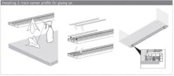 Hettich SlideLine-M 98-7/16" (2500mm) 2-Track Bottom Running Profile For Inset Doors, Screw Or Adhesive Mount 10 Hettich SlideLine-M 98-7/16" (2500mm) 2-Track Bottom Running Profile For Inset Doors, Screw Or Adhesive Mount -Amerock Sales Shop het slideline inset glue on profile install spec big