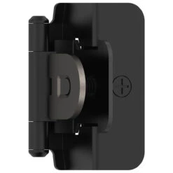 Amerock 1/2" Overlay Double Demountable Partial Wrap Self Closing Cabinet Hinge - PAIR -Amerock Sales Shop matte black hinge amerock functional hardware self closing demountable bpr8704fb silo primary 22 big