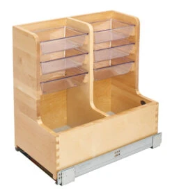 Rev-A-Shelf L-Shape Vanity Pull-Out Organizer For 30" Base Vanity Cabinet - (Maple)