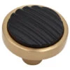 Salo Furrowed 1-1/2" (38mm) Round Cabinet Knob (Satin Brass/Matte Black)