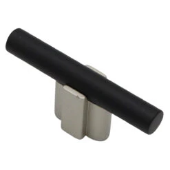 Salo Visturo Smooth 2-1/2" (64mm) Cabinet T-Bar Knob -(Matte Nickel/Matte Black)
