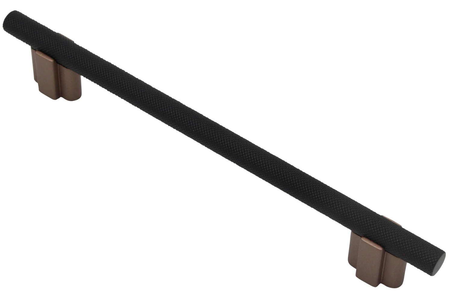 Salo Visturo Knurled 6-5/16" (160mm) Center-to-Center Cabinet Pull - 8-1/4" (210mm) Overall Length - (Copper Bronze/Matte Black) 1 Salo Visturo Knurled 6-5/16" (160mm) Center-to-Center Cabinet Pull - 8-1/4" (210mm) Overall Length - (Copper Bronze/Matte Black)