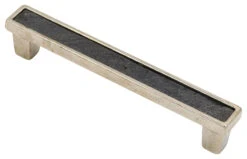 Salo Dolomite Stone 5" (128mm) Center-to-Center Cabinet Pull (White Bronze/Black Line)
