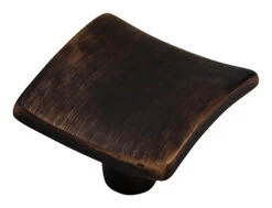 Salo Martellata 1-1/2" (38mm) Square Cabinet Knob (Light Bronze)