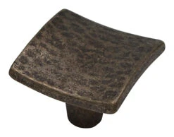 Salo Martellata 1-1/2" (38mm) Square Cabinet Knob (Old Pewter)