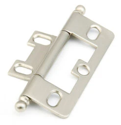 Schaub And Company Adjustable Solid Brass 2-1/2" (64mm) Flush/Full Inset Non Mortise Ball Tip Hinge - EACH (Satin Nickel)