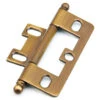 Schaub And Company Adjustable Solid Brass 2-1/2" (64mm) Flush/Full Inset Non Mortise Ball Tip Hinge - EACH (Antique Brass)