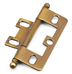 Schaub And Company Adjustable Solid Brass 2-1/2" (64mm) Flush/Full Inset Non Mortise Ball Tip Hinge - EACH (Antique Brass)