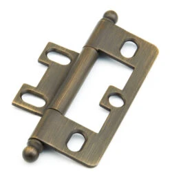 Schaub And Company Adjustable Solid Brass 2-1/2" (64mm) Flush/Full Inset Non Mortise Ball Tip Hinge - EACH (Antique Light Brass)