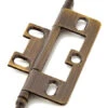 Schaub And Company Adjustable Solid Brass 2-1/2" (64mm) Flush/Full Inset Non Mortise Minaret Tip Hinge - EACH (Antique Brass)