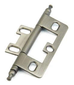 Schaub And Company Adjustable Solid Brass 2-1/2" (64mm) Flush/Full Inset Non Mortise Minaret Tip Hinge - EACH (Antique Nickel)