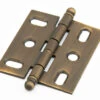 Schaub And Company Adjustable Solid Brass 2" (51mm) Flush/Full Inset Mortise Ball Tip Hinge - EACH (Antique Light Brass)