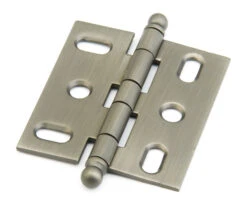 Schaub And Company Adjustable Solid Brass 2" (51mm) Flush/Full Inset Mortise Ball Tip Hinge - EACH (Antique Nickel)