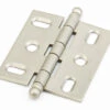 Schaub And Company Adjustable Solid Brass 2" (51mm) Flush/Full Inset Mortise Ball Tip Hinge - EACH (Distressed Nickel)