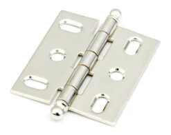 Schaub And Company Adjustable Solid Brass 2" (51mm) Flush/Full Inset Mortise Ball Tip Hinge - EACH (Polished Nickel)