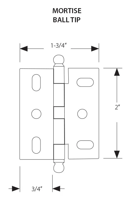 Schaub And Company Adjustable Solid Brass 2" (51mm) Flush/Full Inset Mortise Ball Tip Hinge - EACH (Matte Black) 2 Schaub And Company Adjustable Solid Brass 2" (51mm) Flush/Full Inset Mortise Ball Tip Hinge - EACH (Matte Black) - Image 2
