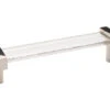 Sietto Adjustable 7" (178mm) Clear Glass Cabinet Pull (Polished Nickel)