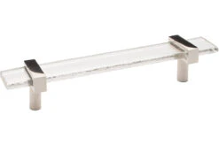 Sietto Adjustable 7" (178mm) Clear Glass Cabinet Pull (Polished Nickel)
