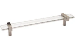 Sietto Adjustable 9" (229mm) Clear Glass Cabinet Pull (Satin Nickel)