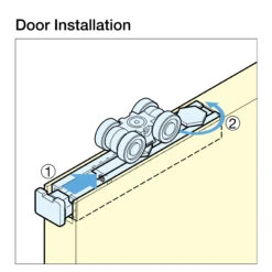 Sugatsune FD80 85" (2159mm) Sliding Pocket Door Track System W/Soft-Close, Recess Mount Hangers - SET (176lb.) 6 Sugatsune FD80 85" (2159mm) Sliding Pocket Door Track System W/Soft-Close, Recess Mount Hangers - SET (176lb.) -Amerock Sales Shop sug fd80 recess hanger3 big