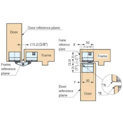 Sugatsune 3-Way Adjustable Concealed Hinge For 1-3/8"(35mm) Min. Thick Doors - EACH (Matte Black) -Amerock Sales Shop sug hes3d e160 spec1 big 1