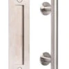 Sure-Loc Modern 12" (305mm) Barn Door Pull & Flush Handle - Back-to-Back Mounted Set (Satin Stainless Steel)