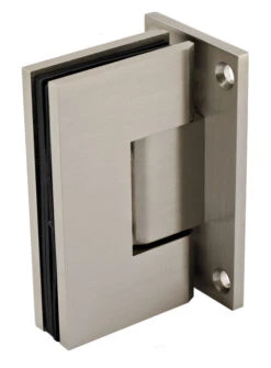 Sure-Lock Wall Mount Glass Standard-Duty Shower Door Hinge, Square Corner - EACH (Satin Nickel)