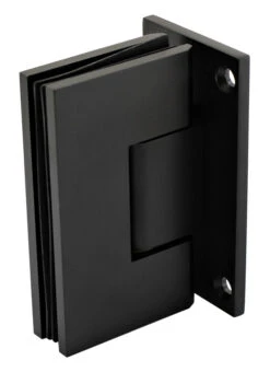 Sure-Lock Wall Mount Glass Heavy-Duty Shower Door Hinge, Square Corner - EACH (Flat Black)