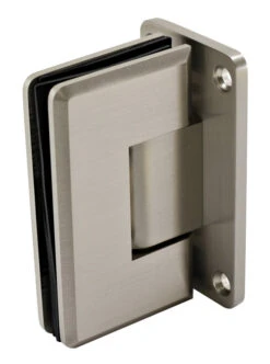 Sure-Lock Wall Mount Glass Heavy-Duty Shower Door Hinge, Beveled Edge - EACH (Satin Nickel)